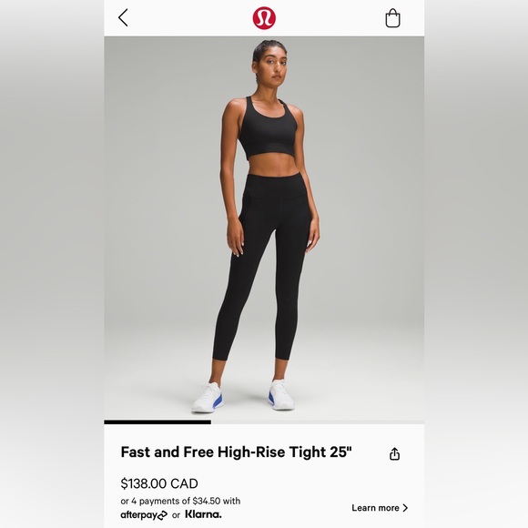 Lululemon Fast & Free HR Leggings, Size 10. - Picture 1 of 3